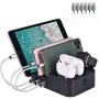 Speedbyte Charging Station for Multiple Devices, 6 Port USB Charging Dock Station Desktop Charger Deviece Organizer Compatible for iPhone ipad Airpods pro iwatch Kindle Tablet