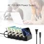 Foldable USB Charging Station Dock - 5-Port - Fast Charger Docking Station for Multiple Devices - Multi Device Charger Organizer - Compatible with Apple iPad iPhone and Android Cell Phone and Tablet
