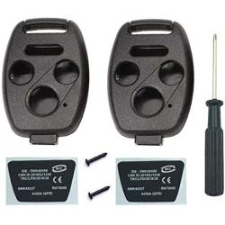 Olivine Auto Key Fob Shell Case Fits for Honda 2008-2012 Accord 2006-2013 Civic EX 2009-2015 Pilot 2005-2006 CR-V Keyless Entry Remote Replacement Key Fob Shell with Screwdriver (2PCS)