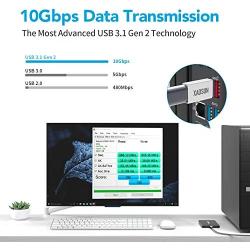 [10Gbps] USB to USB C Adapter (2 Pack) - XAOSUN USB-A to USB-C Adapter - Support One-Sided Superfast Data Transmission & 100W Fast Charging - Compatible with Laptops, PC, Chargers, Oculus Quest Link
