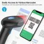 Gemeita 2D Barcode Scanner Capture Barcodes from Screen, Handheld USB Bar Code Reader for Supermarket, Warehouse, Store