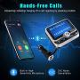 Bluetooth FM Transmitter for Car, Clydek Car Charger Adapter 1.8” Large Display Bluetooth Car Adapter with Remote Control,4 Music Play Modes,Fast Charger,Hands Free,AUX Input&Output