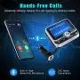 Bluetooth FM Transmitter for Car, Clydek Car Charger Adapter 1.8” Large Display Bluetooth Car Adapter with Remote Control,4 Music Play Modes,Fast Charger,Hands Free,AUX Input&Output