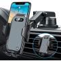 [Upgraded] VANMASS Car Phone Mount [for Trip & Family & Friend] Handsfree Windshield Dashboard Air Vent Cell Phone Holder Car, Compatible with iPhone 12 11 Xs Max XR X SE Samsung S20, Space Gray