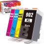 ejet 902XL Compatible Ink Cartridge Replacement for HP 902 902XL (Newest Chip) Ink Cartridge (4 Pack), work with Officejet Pro 6968 6978 6962 6958 6954 6960 Printers(1 Black 1 Yellow 1 Magenta 1 Cyan)