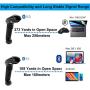 TEEMI Bluetooth Barcode Scanner with USB Cradle, 1D 2D QR Wireless USB Imager with Vibration Alert for iOS Android Devices, Max 300 Yards Transfer Range, Handsfree Screen Scanning