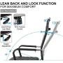 LUCKWIND Ergonomic Office Chair Ribbed Leather Swivel - Adjustable Height Tilt Arm Sleeves Lumbar Support High Back Upholstery Executive Modern Conference Computer Chrome Wheel Caster 350lb Big Black