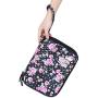 Universal Electronics Accessories Organizer, Waterproof Portable Cable Organizer Bag,Travel Gear Carry Bag for Cables (L, Black) (Flower, L)