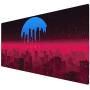 Imegny Extended Gaming Mouse Pad, Portable Keyboard & Mouse Mat with Stitched Edges + Non-Slip Rubber Base (type4 35.415.7Inch, 90x40 synthwavecity039)