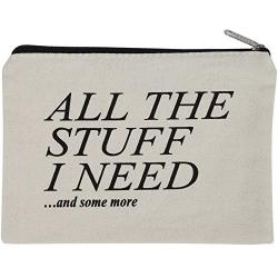 Canvas Zipper Pouch, Cotton Cosmetic Makeup Bag, Student School Art Supplies Organizer, Cute Quote Zip Cotton Pouches for Women Teen, Holds 50 Pencil-Make Up-Toiletries-Phones-Electronics