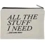 Canvas Zipper Pouch, Cotton Cosmetic Makeup Bag, Student School Art Supplies Organizer, Cute Quote Zip Cotton Pouches for Women Teen, Holds 50 Pencil-Make Up-Toiletries-Phones-Electronics