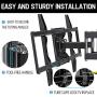 Mounting Dream TV Mount for Most 42-70 inch Flat Screen TVs Up to 100 lbs, Full Motion TV Wall Mount with Swivel Articulating 6 Arms, TV Wall Mounts Fit 12-16” Wood Studs, Max VESA 600x400mm