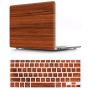 HRH 2 in 1 Brown Wood Texture Laptop Body Shell Protective PC Hard Case Cover Match Silicone Keyboard Cover for MacBook Pro 13.3'' with Retina Display (A1502/A1425)(W/O CD-ROM) 2015/2014/2013/end 2012