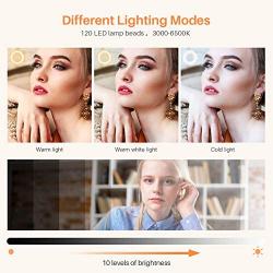 10.2’’ Selfie Ring Light with Tripod Stand&Phone Holder,Yoozon Dimmable Desktop LED Beauty Camera Ringlight for Live Stream/Makeup/YouTube Video/Vlog/TIK Tok, Compatible with iPhone & Android