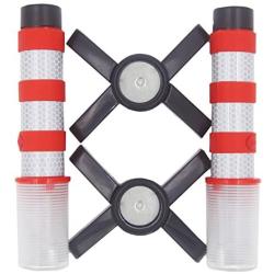 WISLIGHT LED Emergency Roadside Flares Safety Strobe Light - Road Warning Beacon Flare, Magnetic Base, Detachable Stand, Storage Case (1 Case Pack, Battery not Included)