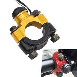 CNC Motorcycle Engine Stop Start Kill Switch Button Dirt Pit Bike ATV Quad Gokart Gold Water-Resistant