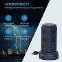 SUPERDANNY Surge Protector Tower with 10W Wireless Charger, Spin Power Strip Tower 13A Vertical Charging Station with 10 AC Outlets+4 USB Slots and 6.5ft Extension Cord for Home Office Garage, Blue
