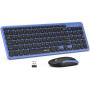 Wireless Keyboard and Mouse, Jelly Comb 2.4G USB Keyboard Mouse Combo Slim Ergonomic Quiet Energy-Saving Keyboard Mouse Set for Windows, Computer, Desktop, PC, Notebook, Laptop-KS27-2-Black and Blue