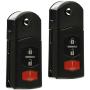 Flip Key Fob Remote fits Mazda 6 2005 2006 2007 2008 (KPU41788), Set of 2