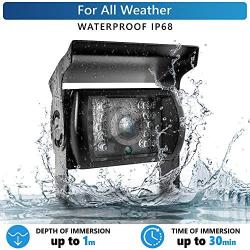 Heavy Duty Backup Camera for Trucks - 4 pin Vehicle Backup Camera - Weatherproof Rearview Camera with CMOS Sensor - Night Vision Cam for Trailer, Bus, Van with 33-ft Cable