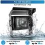 Heavy Duty Backup Camera for Trucks - 4 pin Vehicle Backup Camera - Weatherproof Rearview Camera with CMOS Sensor - Night Vision Cam for Trailer, Bus, Van with 33-ft Cable