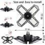 2Pack Garage Lights, 100W Led Garage Light, Daylight Garage Lights Ceiling Led, Deformable Garage Ceiling Lights, E26/E27 LED Shop Light for Workshop, Basement and Warehouse