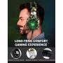 RUNMUS Gaming Headset for PS4, Xbox One, PC Headset w/Surround Sound, Noise Canceling Over Ear Headphones with Mic & LED Light, Compatible with PS5, PS4, Xbox One, Switch, PC, PS3, Mac, Laptop, Green