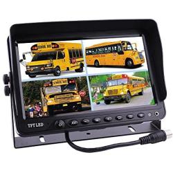 Camnex Backup Camera System 9 inch TFT LCD Monitor Quad Split Screen Rear View Camera Kit Harvester Camera Truck Camera Caravan Camera
