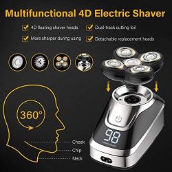 Head Shaver for Bald Men 5 in 1 Cordless Mens Electric Shavers with LED, Rechargeable Wet & Dry Rotary Shaver Waterproof Nose Beard Trimmer Hair Clipper Grooming Kit