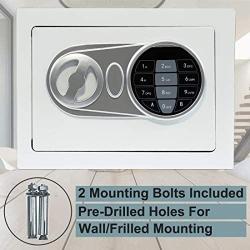 Sdstone Security Safe Box with Induction Light,Electronic Digital Securit Safe with Keypad, Wall or Cabinet Anchoring Design -Protect Cash Money, Jewelry, Passports-for Home, Business ，0.23 Cubic Feet
