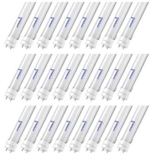 Hyperikon 4 Foot LED Tube, T8 T10 T12 40 Watt Replacement (18W), Single End Ballast Bypass, Frosted Lens, UL, Bright White, 24 Pack