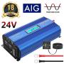 VOLTWORKS 24V Pure Sine Wave Power Inverter 2000W DC 24V to AC 110V 120V and High Power Hardwire Terminal with LCD Display 15ft Remote Controller and 2ft Battery Cables 2.4A USB for RV Car Truck Boat