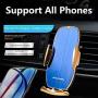 DENT Wireless Qi Car Charger and Mount with Infrared Smart Sensor - 15W Qi Fast Charging Auto-Clamping Car Mount, Air Vent Phone Holder (Gold)
