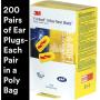 3M Ear Plugs, 200 Pairs/Box, E-A-Rsoft Yellow Neon Blasts 312-1252, Uncorded, Disposable, Foam, NRR 33, Drilling, Grinding, Machining, Sawing, Sanding, Welding, 1 Pair/Poly Bag