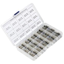 UCTRONICS 15 Values 150pcs Fast-Blow Glass Fuses Assorted Kit 5x20mm 250V 0.1 0.2 0.25 0.5 1 1.5 2 3 4 5 8 10 12 15 20A Tube Fuses with Plastic Box