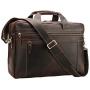 TIDING Leather Briefcase for Men 17'' Computer Bag Business Travel Messenger Bag