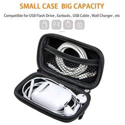 GLCON Rectangle Shaped Portable Protection Hard EVA Case,Mesh Inner Pocket,Zipper Enclosure Durable Exterior,Lightweight Universal Carrying Bag Wired/Bluetooth Headset Charger Change Purse (Green)