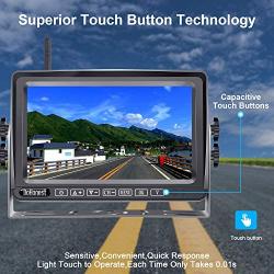 DoHonest S21 HD 1080P Digital Wireless Backup Camera Kit 7 Inch Touch Key DVR Monitor Split Screen Highway Rear View Observation System for Trailers,Trucks,RVs,5th Wheels Super 16 IR Night Vision