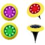 Solar Powered Disk Lights,4PCS 8 LED Waterproof in-Ground Lights Outdoor Solar Ground Lights for Pathway Garden Yard Walkway Pool )