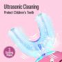 Ultrasonic Automatic Toothbrush, Kids Electric toothbrushes,Toothbrush Teeth whitening Brush 30 Automatic Timer, 360° Ultrasonic Electric Tooth Clean Brush (Pink)