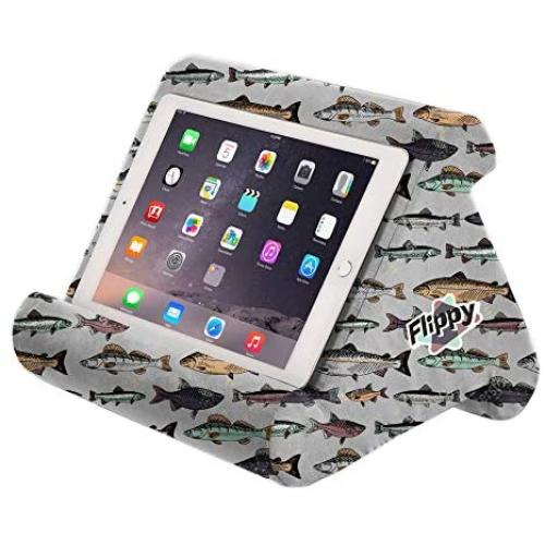 The Original Flippy Multi-Angle Soft Pillow Lap Stand for, Tablets, eReaders, Smartphones, Books, Magazines (Something Fishy)
