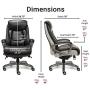 Serta 44942 Executive Office Chair with Smart Layers Technology | Leather and Mesh Ergonomic with Contoured Lumbar and ComfortCoils | Black & White
