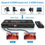 HDMI Matrix 4x2 Switch 4K@60Hz 4:4:4, Audio EDID Extractor with IR Remote Control, HDR Dolby Vision SPDIF 5.1CH & Optical & L/R 3.5mm Output, HDMI2.0 Video Switcher Splitter 3D 1080P