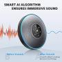 Bluetooth Speakerphone - M2 Gray Conference Speaker w/ 2 Dongles, Idea for Home Office 360º Voice Pickup 4 AI Echo & Noise Canceling Microphones, Skype USB Speakerphone AUX in/Out for up to 8 People
