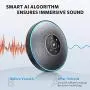 Bluetooth Speakerphone - M2 Gray Conference Speaker w/ 2 Dongles, Idea for Home Office 360º Voice Pickup 4 AI Echo & Noise Canceling Microphones, Skype USB Speakerphone AUX in/Out for up to 8 People