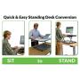 CHANGEdesk MINI small standing desk converter simple affordable adjustable height desktop riser for laptops single computer monitors portable compact lightweight ergonomic sit stand up tabletop stand