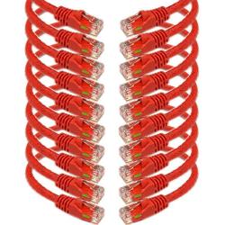 iMBAPrice - 3ft Cat5e Network Ethernet Patch Cable (10 Pack) - Red