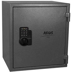 AEGIS 1.74 CF Fireproof Safe Electronic Security Box- Safe and Lock Box with Keypad Lock and Keys for Money Jewelry Passport Home Office Hotel,Battery Included
