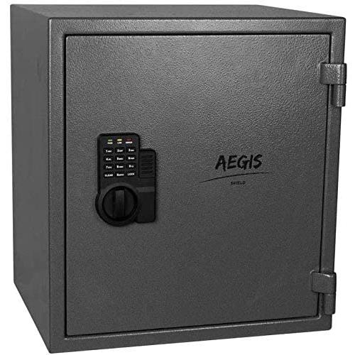 AEGIS 1.74 CF Fireproof Safe Electronic Security Box- Safe and Lock Box with Keypad Lock and Keys for Money Jewelry Passport Home Office Hotel,Battery Included