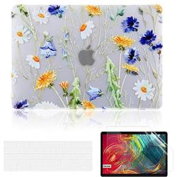iDonzon Case for MacBook Air 13 inch A1466 A1369 2010-2017 Release, Matte Clear Hard Cover & Transparent Keyboard Cover & Screen Protector Compatible with Older Version Mac Air 13.3 inch - Floral